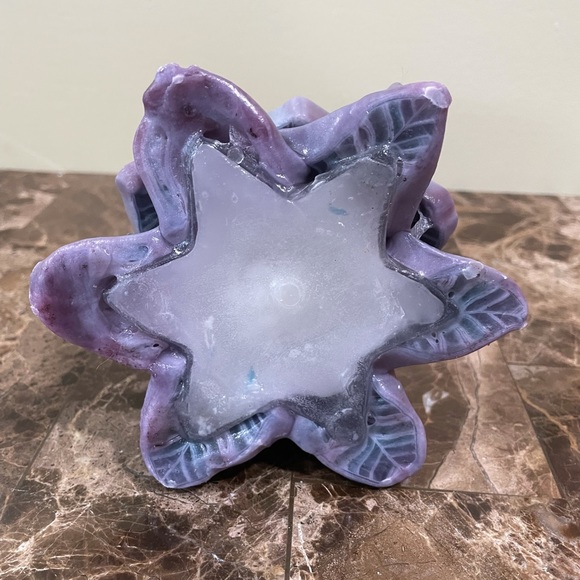 Vintage 9" Purple Figural CHRISTMAS TREE CANDLE Handmade Unique - Picture 5 of 5